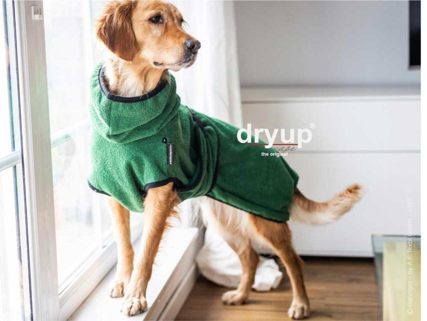 Dryup Cape Hundebademantel dark green 1