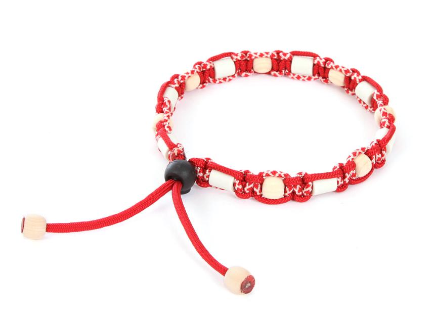 HundeNerd® GuteVibes EM-Halsband Zirbenholz rot 1