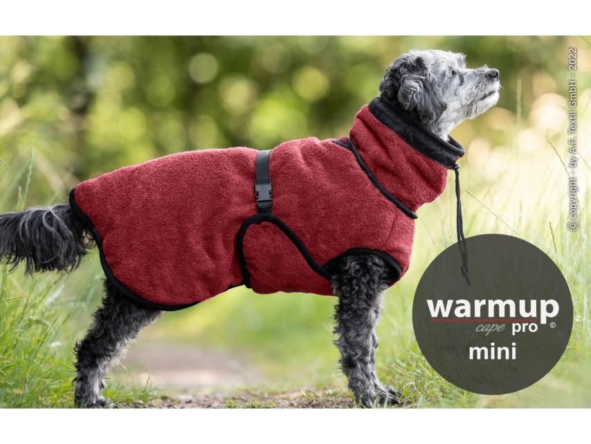 Warmup Cape Pro Mini Hundemantel & Bademantel bordeaux 1