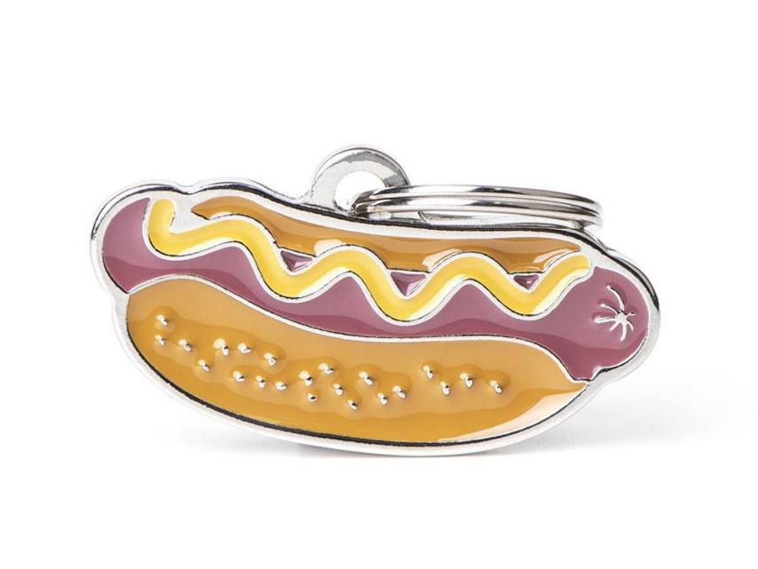 Hundemarke Hot Dog mit Gravur 1