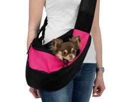 Hundetasche Front Sling pink/schwarz 2