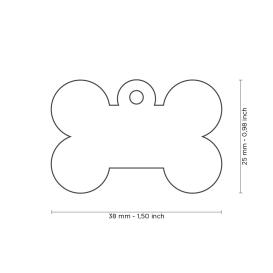 Hundemarke Knochen Alu grau groß mit Gravur 2