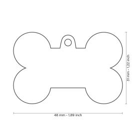 Hundemarke XL Knochen grau mit Gravur 2