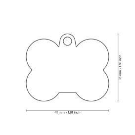 Hundemarke Knochen verchromtes Messing gummiert mit Gravur 2