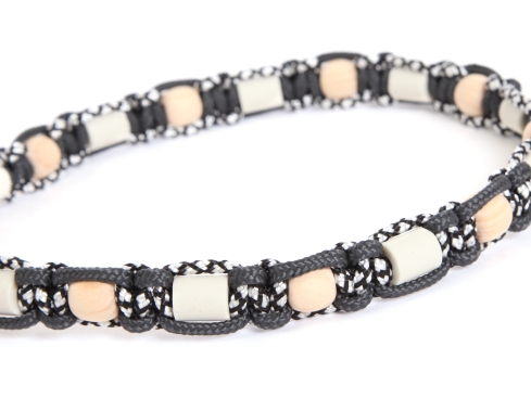 HundeNerd® GuteVibes EM-Halsband Zirbenholz black diamond