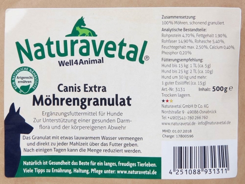 Naturavetal Canis Extra Möhrengranulat