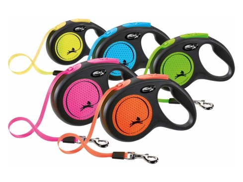 Flexi New NEON Hunde Gurtleine neonorange