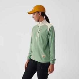 Fjällräven Vardag Lite Damen Fleece Pullover Sage Green/Chalk White 3