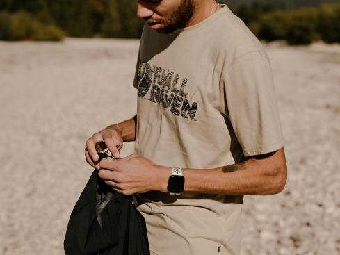 Fjällräven Lush Logo T-Shirt für Herren Fossil