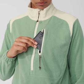 Fjällräven Vardag Lite Damen Fleece Pullover Sage Green/Chalk White 5