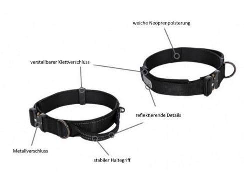 Rukka Pets Halsband mit Griff Mission schwarz