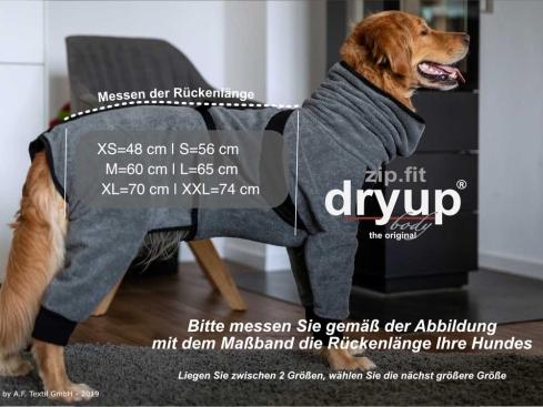 Dryup Body zip.fit Hundebademantel anthrazit